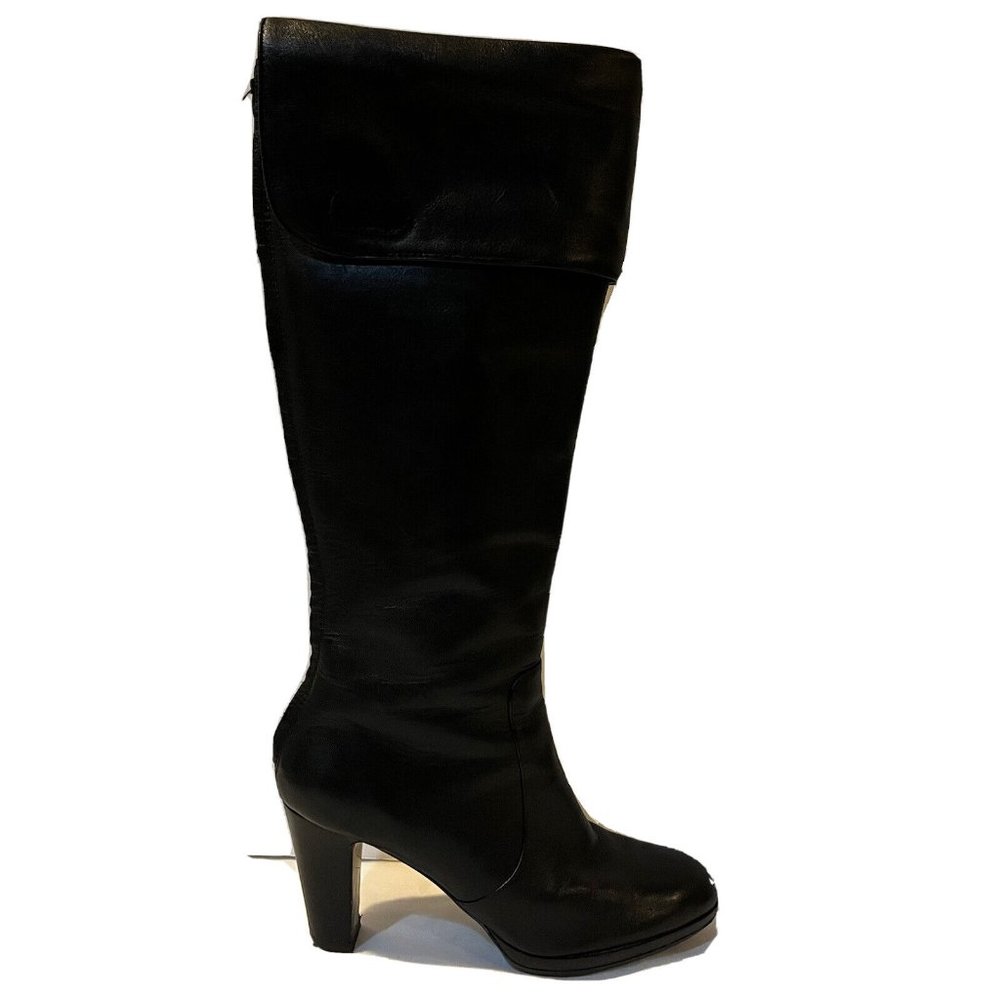 Lauren by Ralph Lauren Black Leather High Heel Cuffed Women's Boots Size 6